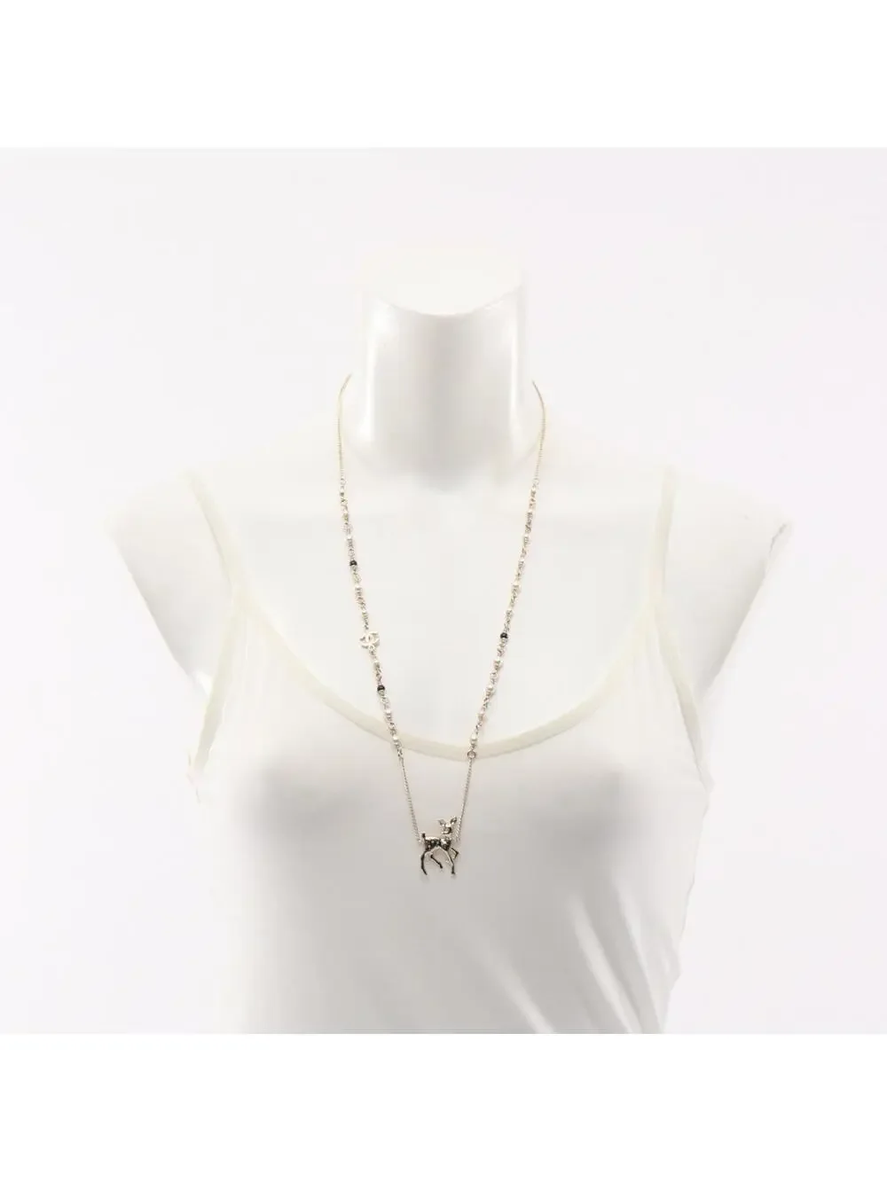 Chanel Cc Logo Pendant Necklace Gold- #244065C14B
